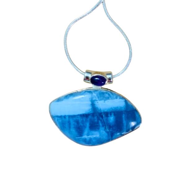 Owyhee opal and amethyst SS pendent - Picture 1 of 4